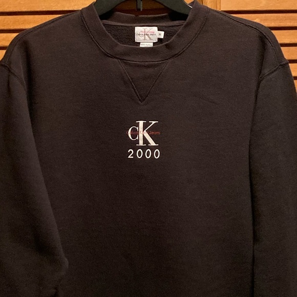 Calvin Klein Black Fleece Pullover Sweatshirt - Picture 2 of 8
